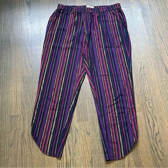 MARINE LAYER ALLISON MULTI-COLORED MAGENTA GOLD LUREX STRIPPED PANTS M NWOT - Picture 6 of 12